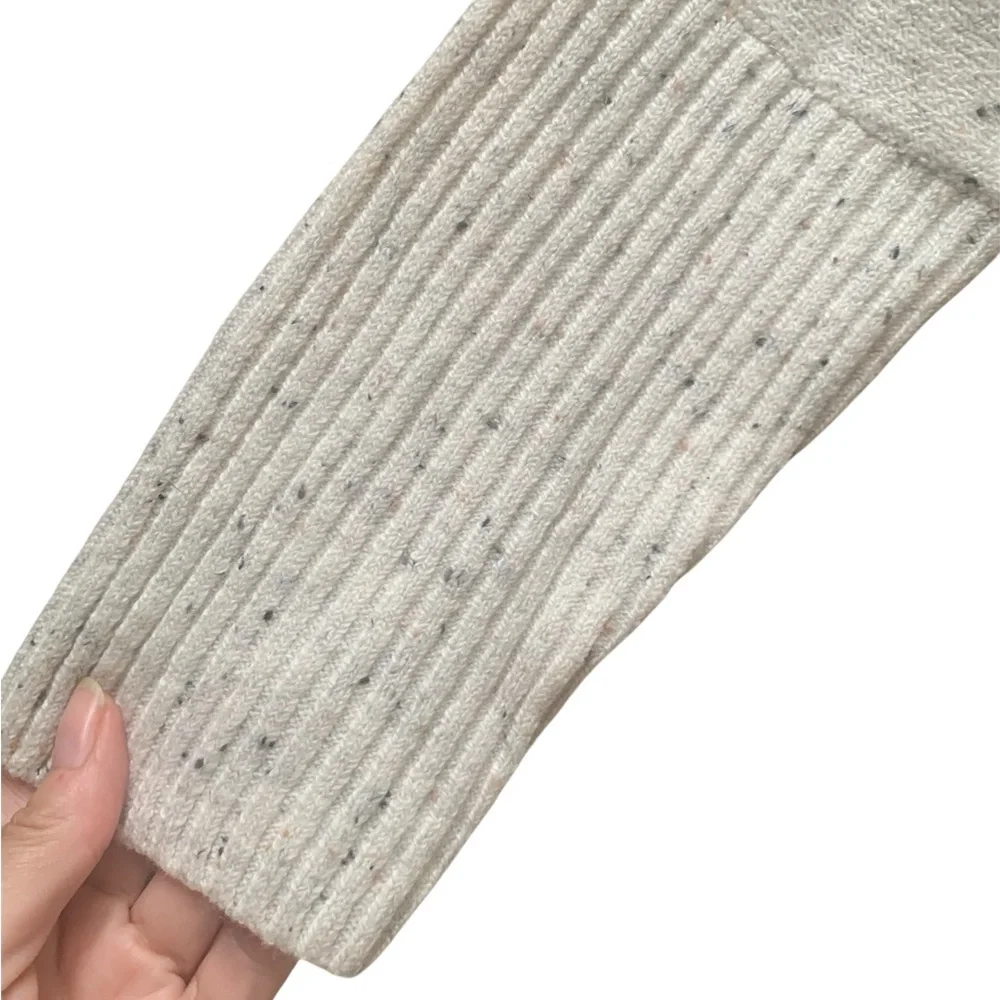 LOFT Cozy Warm Soft Oversized Speckled Cream‎ Turtleneck Sweater Poncho Size XSP